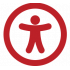 red accessibility icon