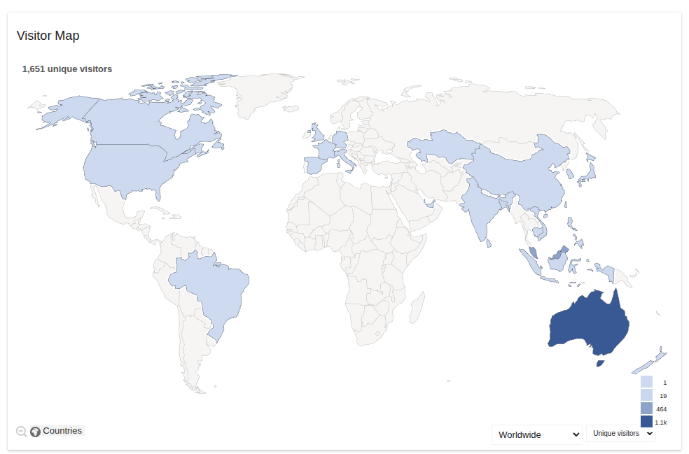 LMS device usage data map - Matomo